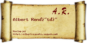 Albert Renátó névjegykártya